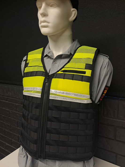 DEFENDER-3 Stab Protection Vest Full Black  Full  Yellow - Black/Yellow